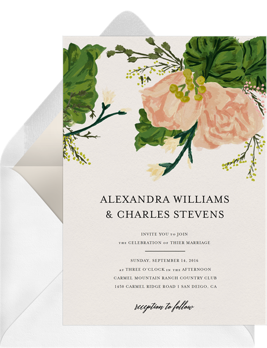 Rustic Bouquet Wedding Invitations from Greenvelope