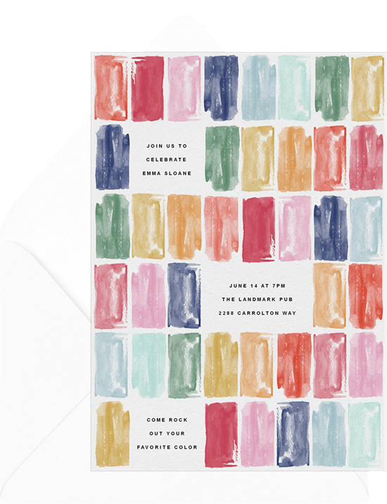 Sweet 16 invitations: the Stacked Jewels invitation design from Greenvelope