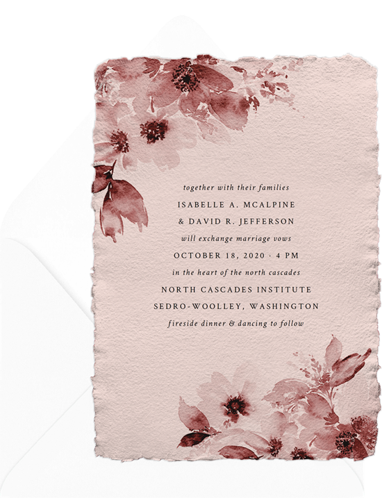Wedding invitations ideas: an online invitation with deckled edges