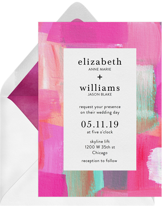 Wedding invitation ideas: a brightly colored invitation design