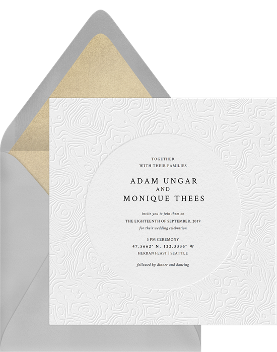 Wedding invitation ideas: a textured online invitation design