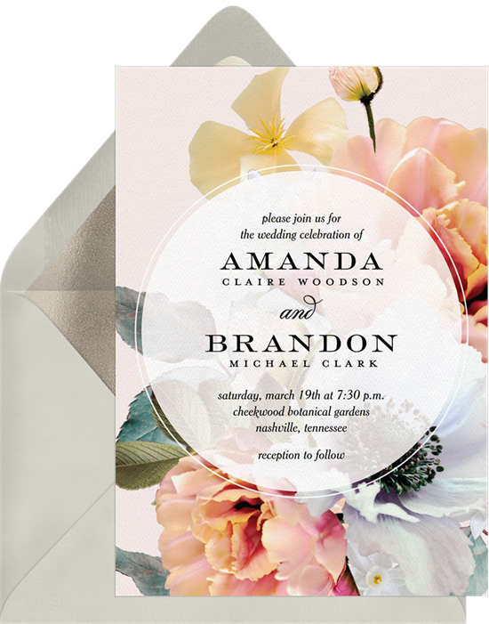 Wedding invitation ideas: a floral invitation design