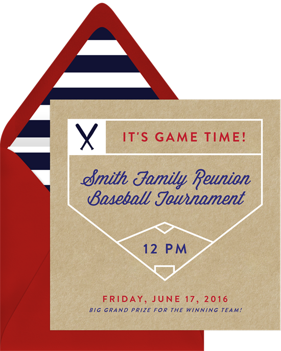 Bases Loaded Family Reunion Invitations from Greenvelope