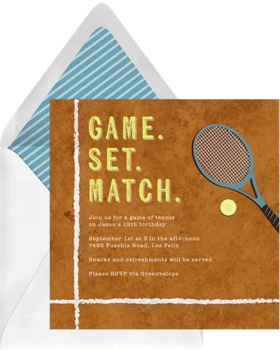 A way to make your Valentine's Day card funny: A tennis card with a "perfect match" pun