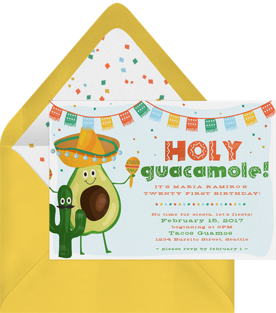 A way to make your Valentine's Day card funny: a guacamole card with an "Avo great Valentine's Day" pun