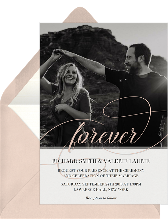 How to address wedding invitations: the Forever Script invitation design from Greenvelope
