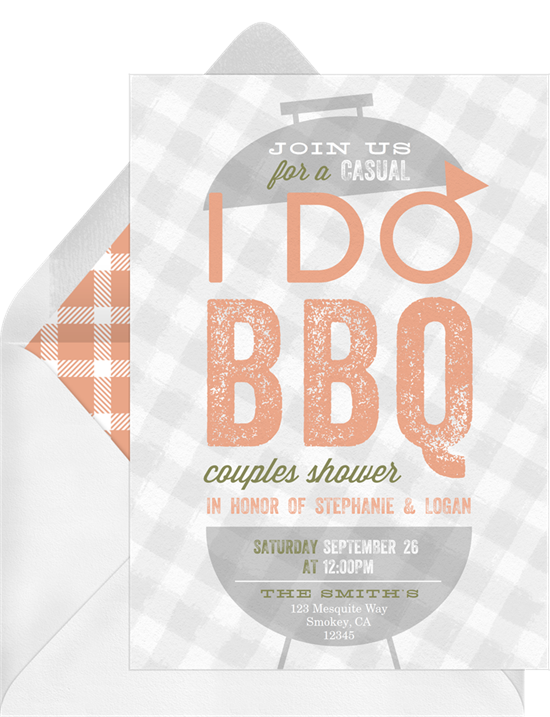 I Do BBQ engagement party invitation from Greenvelope