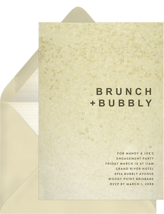 Bubbly engagement party invitation from Greenvelope
