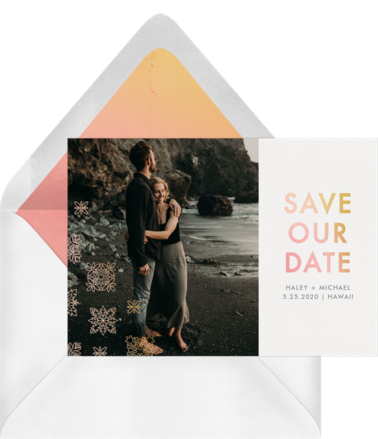 When to send wedding invitations: a save the date card