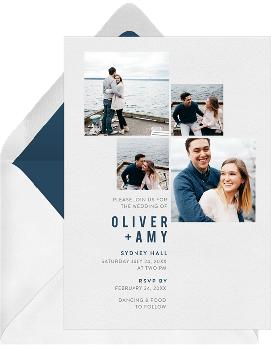 All the Photos modern wedding invitations from Greenvelope