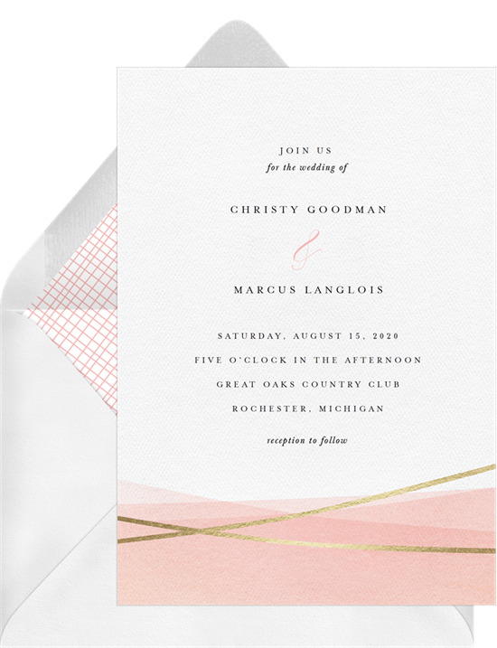 Dip Dyed modern wedding invitations from Greenvelope