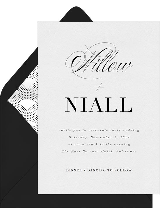 Simply Luxe modern wedding invitations from Greenvelope