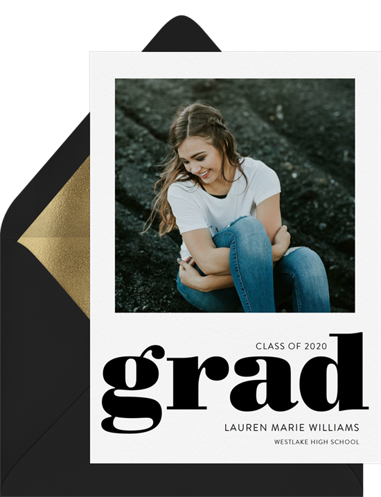 Squared Away college graduation announcements from Greenvelope