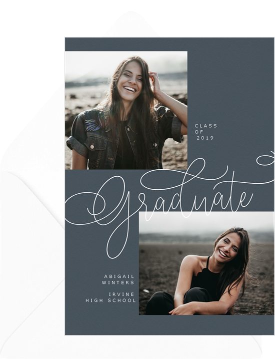 Penned college graduation announcements from Greenvelope