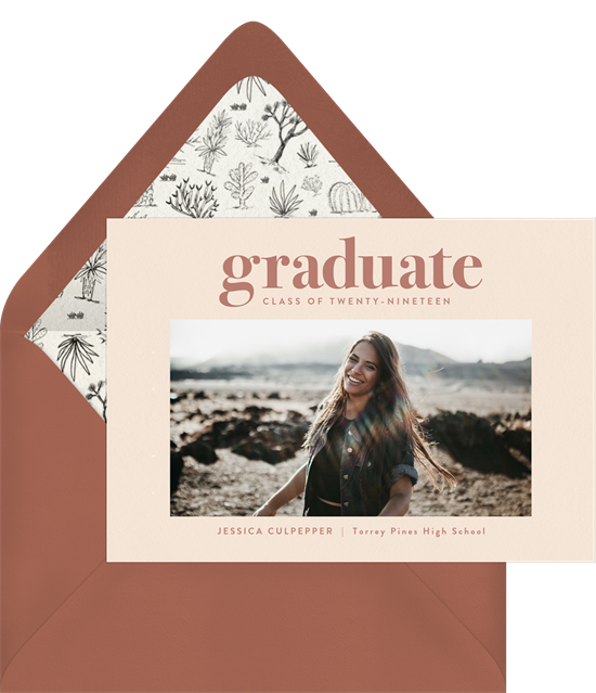 Bold college graduation announcements from Greenvelope