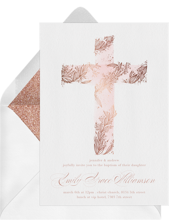Beautiful Cross confirmation invitations from Greenvelope