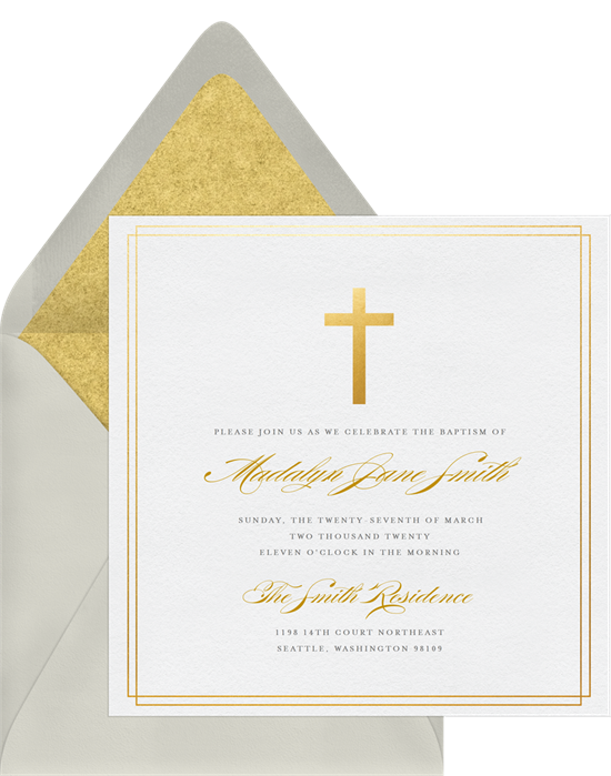 Simple Cross confirmation invitations from Greenvelope