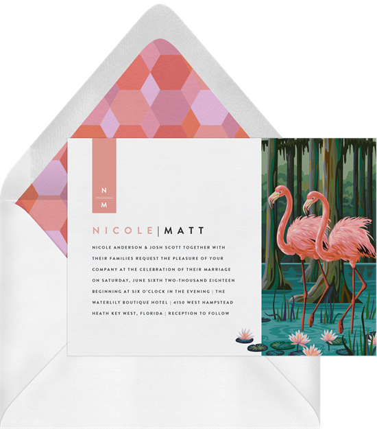 The Everglades all-in-one wedding invitations from Greenvelope