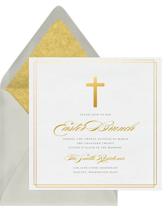 A gold cross card perfect for religious Easter card messages