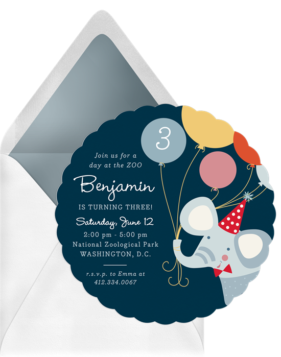 Happy Elephant baby shower invitations from Greenvelope