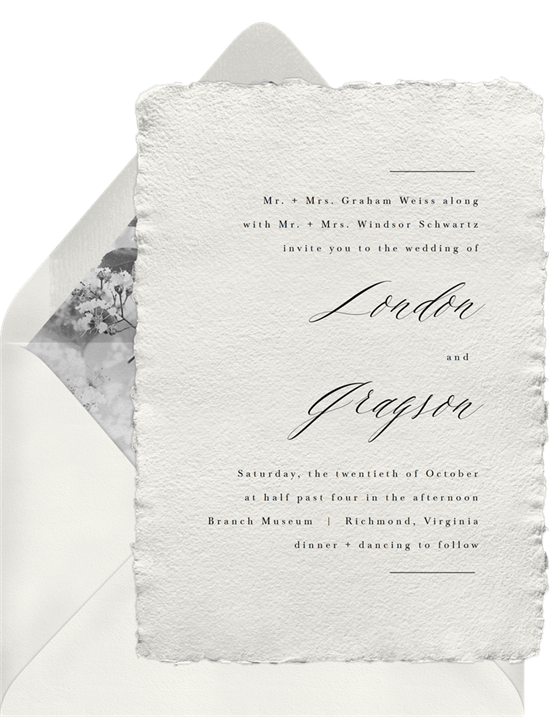 The Classic Meets Modern all-in-one wedding invitations from Greenvelope
