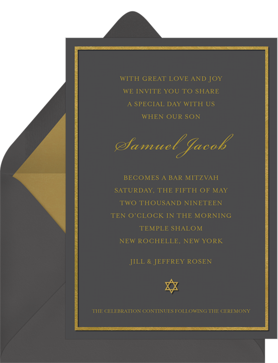 The Gilded Star Bar Mitzvah Invitations from Greenvelope
