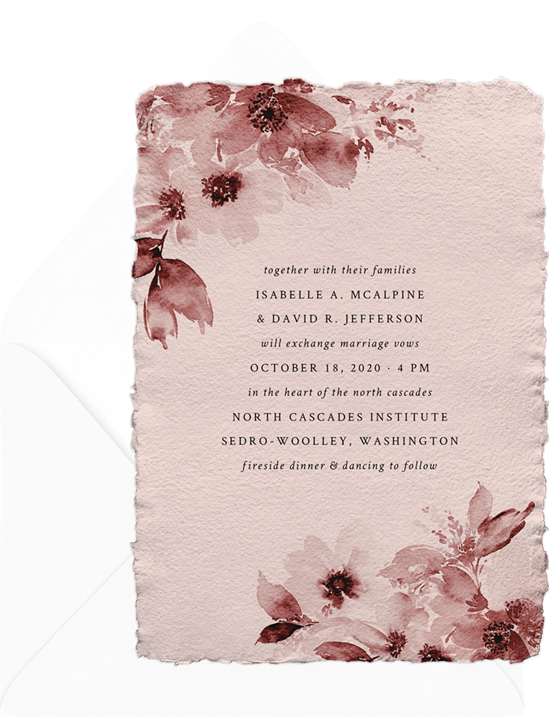 North Cascades destination wedding invitations from Greenvelope