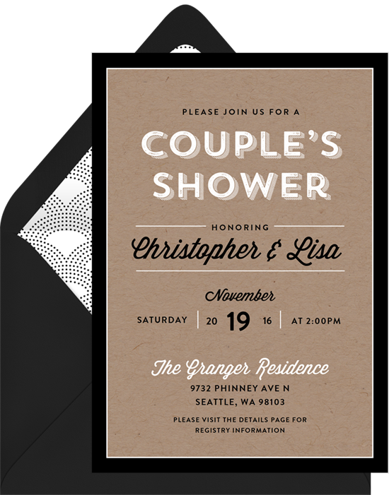 Couple's Celebration invitations from Greenvelope