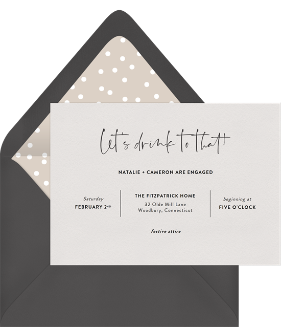 Let's Drink to That couple's shower invitations from Greenvelope