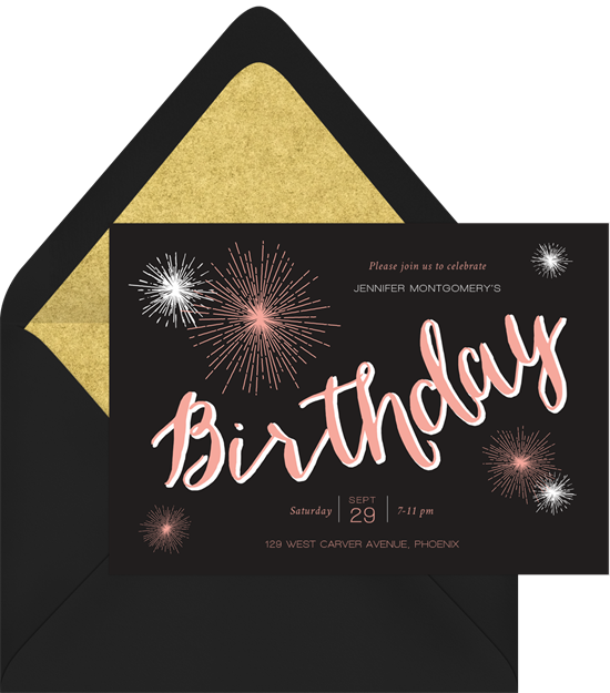Birthday Sparklers Surprise Party Invitations from Greenvelope