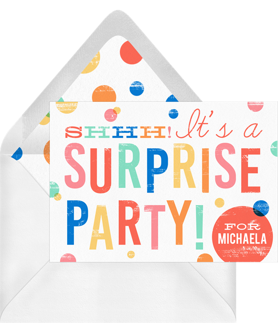 Surprise Party! Invitations from Greenvelope