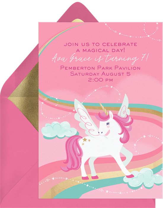 Unicorn Magic party invite