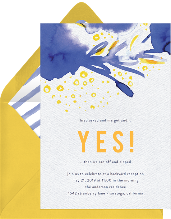Free-Spirited Watercolors wedding invitation