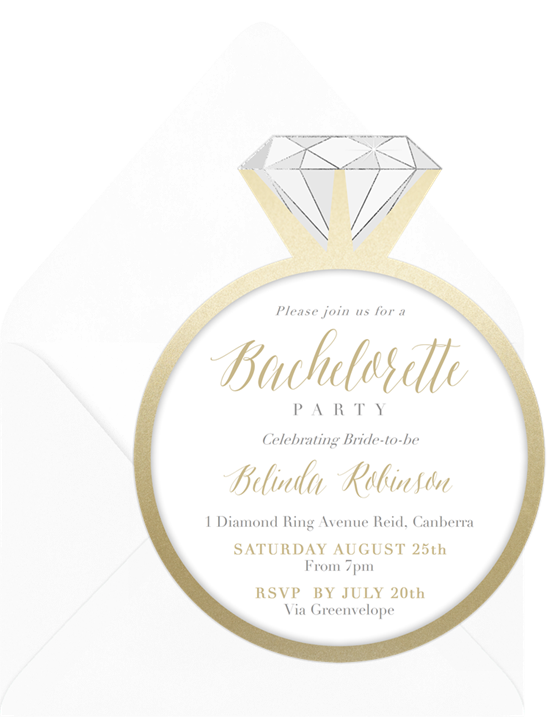 Put a Ring on It bachelorette party invitations from Greenvelope