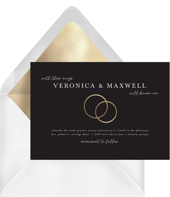With These Rings simple wedding invitation from Greenvelope