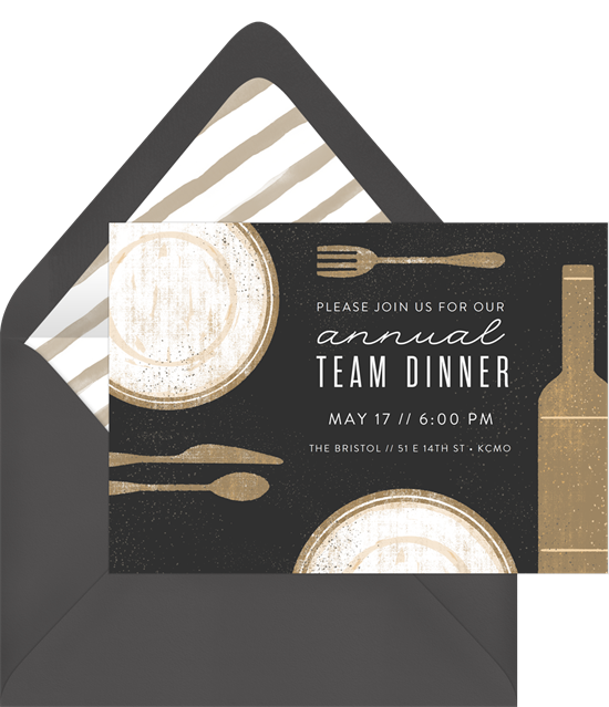 event invitation: annual team dinner