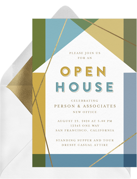 Modern House event invitation