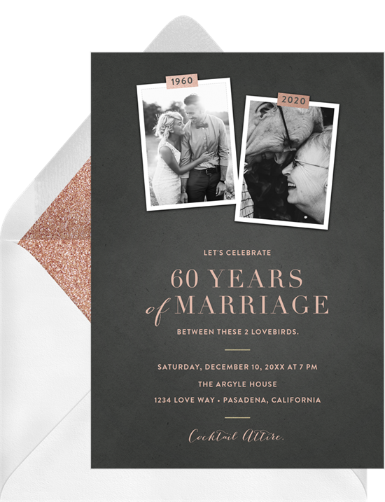 Scrapbook vow renewal invitations from Greenvelope