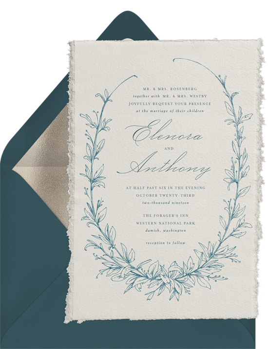 Botanique vintage wedding invitations from Greenvelope