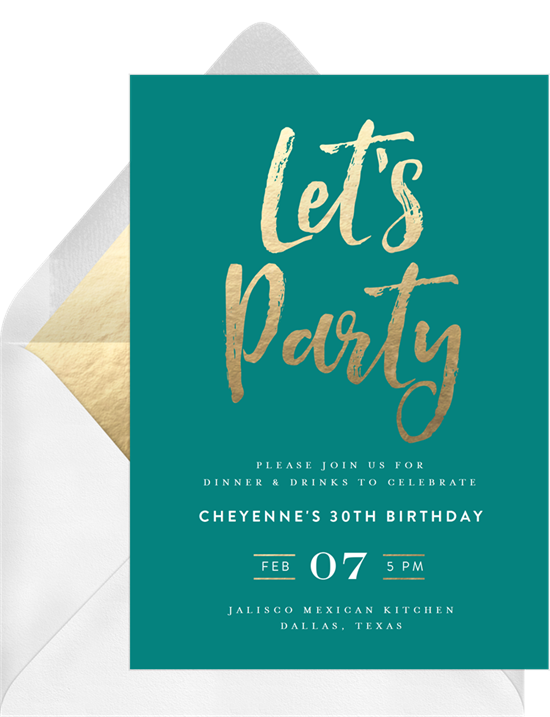 Chic Party open house invitation from Greenvelope