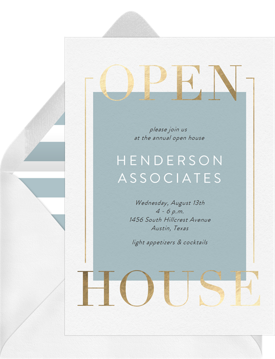 Open House Frame invitation from Greenvelope