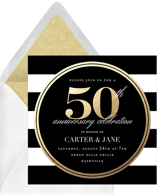 50th Celebration anniversary invitations from Greenvelope