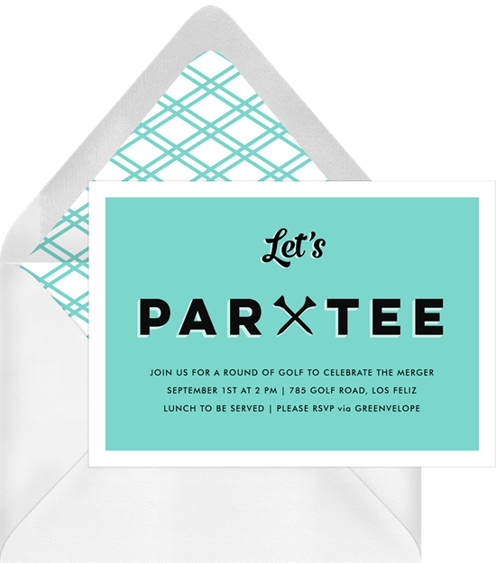 Let's Partee golf-themed Father's Day cards from Greenvelope