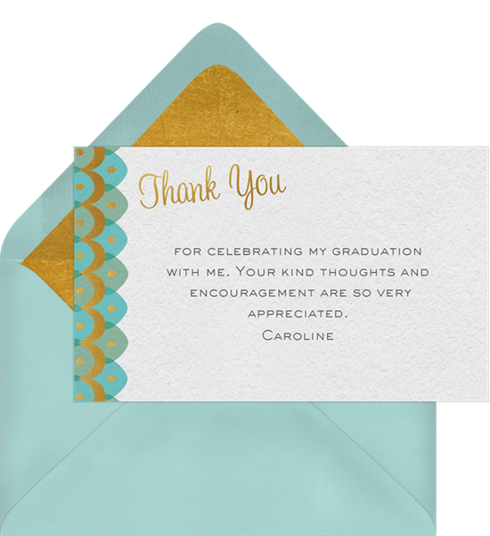Scalloped Waves graduation thank you cards from Greenvelope