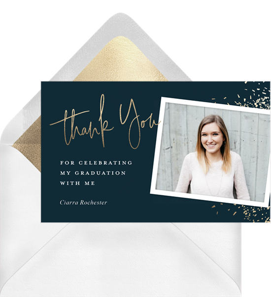 Confetti Spray graduation thank you cards from Greenvelope