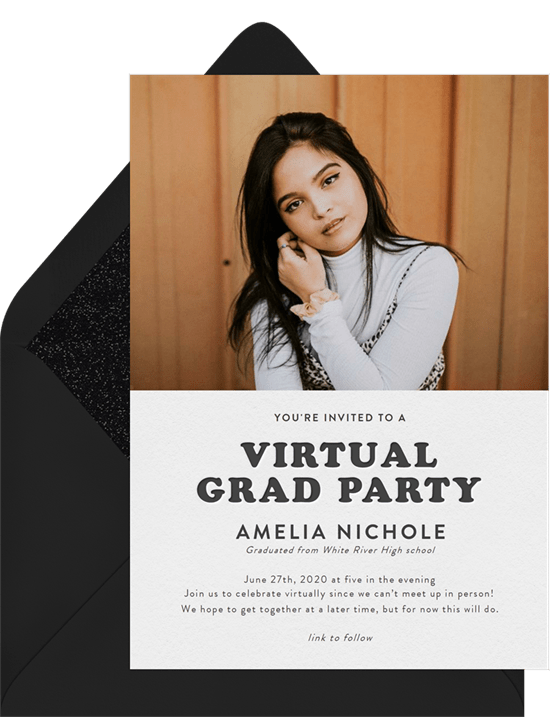 Graduation party ideas: an invitation for a virtual graduation party