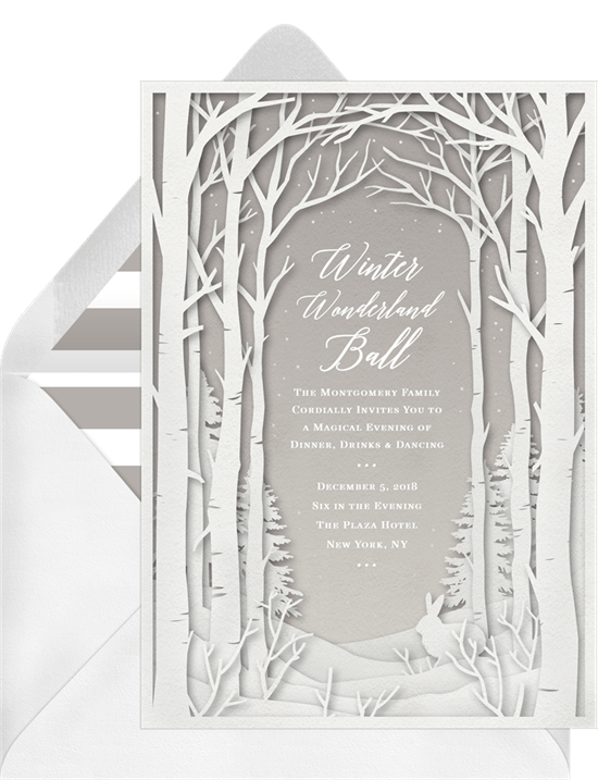 Company Christmas party ideas: An invitation for a winter wonderland ball