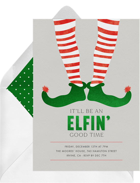 Company Christmas party ideas: A humorous elf invitation