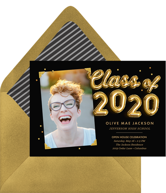 Class of 2020 graduation invitation