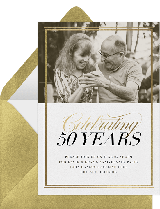 50th wedding anniversary deals invitation